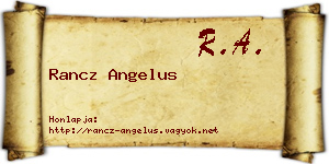 Rancz Angelus névjegykártya